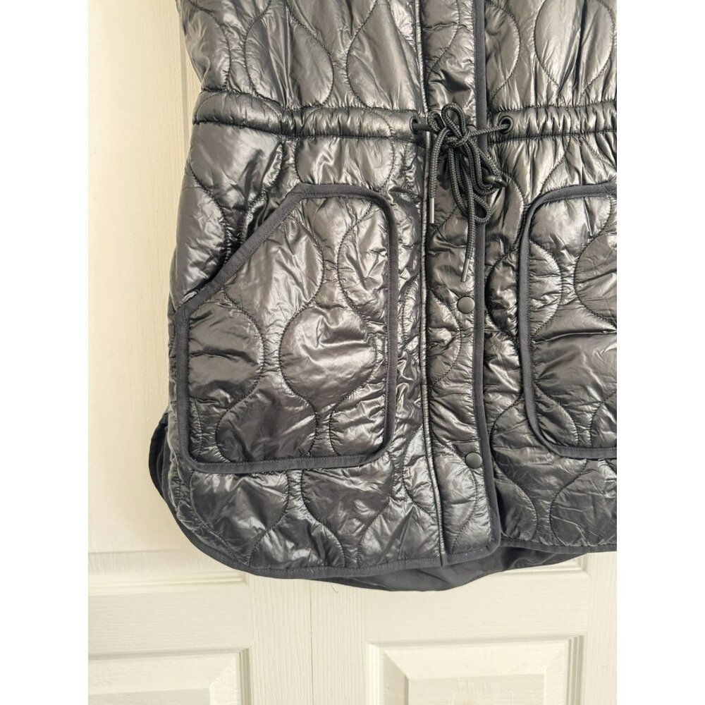 Lou & Grey Black Quilted Puffer Vest Womens Smel Cinch Waist Lightweight - Picture 6 of 8